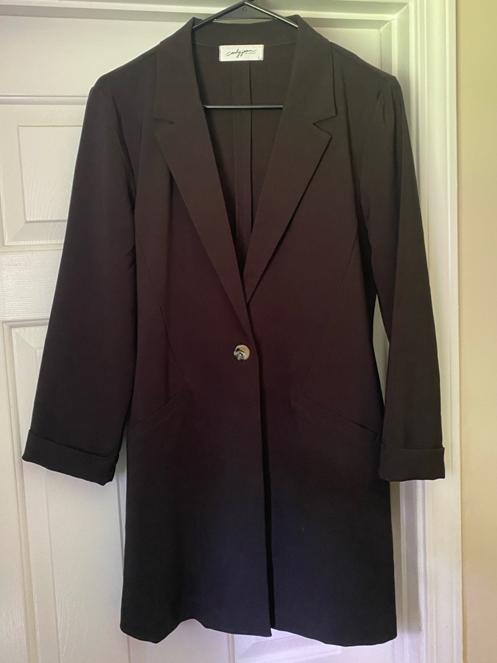 Carly Jean LA Single-Button Longline Blazer size L